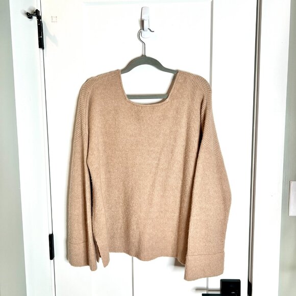 Madewell Square Neck Pullover Sweater in Coziest Yarn in Hthr Beige Alpaca M - Picture 6 of 6